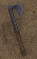 Metal platted battle axe (plain version) on ground