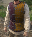 Henry wearing the red and yellow Aachen dyed brigandine